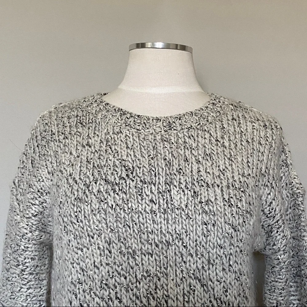 J.Crew Sweater Gray Marled Drop Shoulder Sweater, XS
